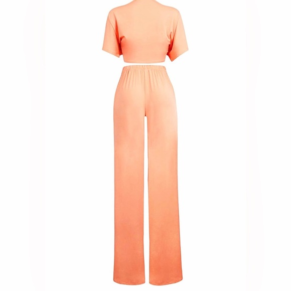 2pc Crop Top and Wide Leg Pants - Picture 4 of 4